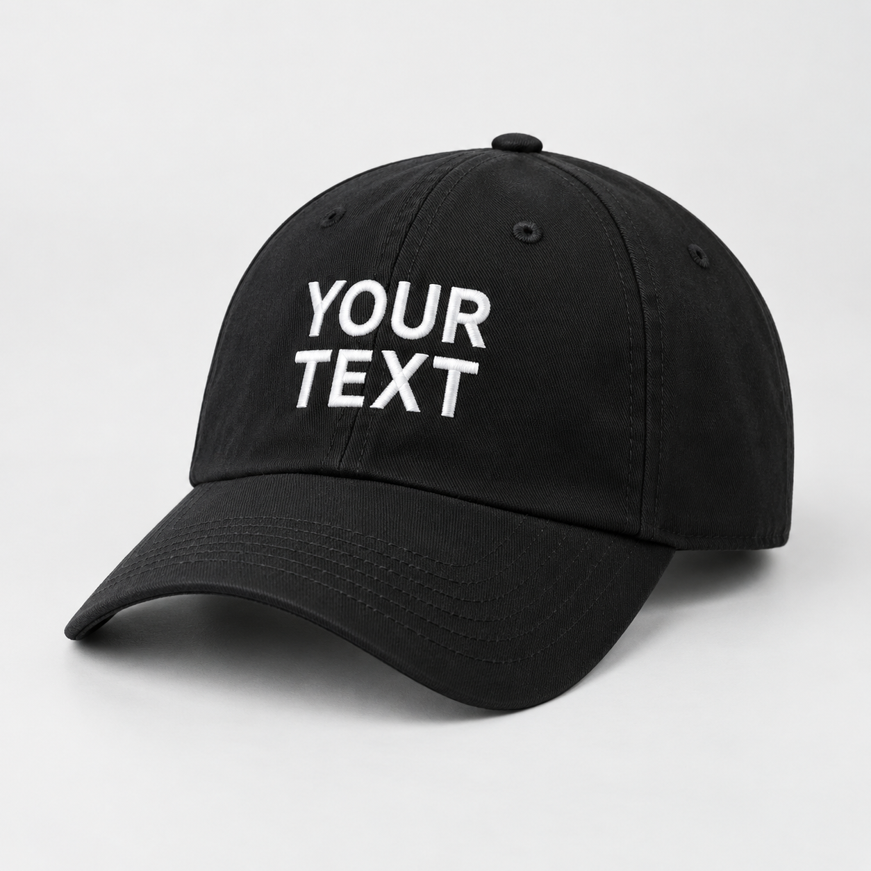 Personalised Embroidered Baseball Cap Custom Name Text Organic Cotton Hat